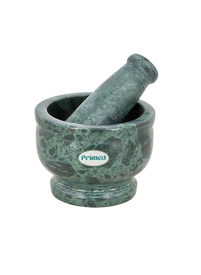Primed Green Marble Granite Imam Dasta 5 Inch | Okhli Musal | Mortar and Pestle Set | Kharal | khalbatta | Mixer and Grinder Set for Kitchen (5 Inch, Green Marble) - Image 5