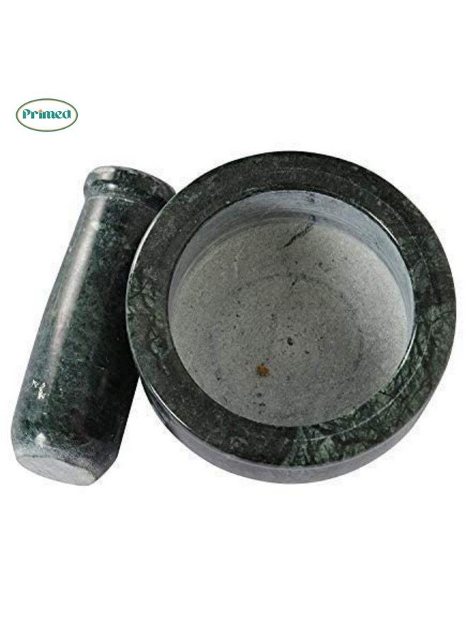 Primed Green Marble Granite Imam Dasta 5 Inch | Okhli Musal | Mortar and Pestle Set | Kharal | khalbatta | Mixer and Grinder Set for Kitchen (5 Inch, Green Marble) - Image 4
