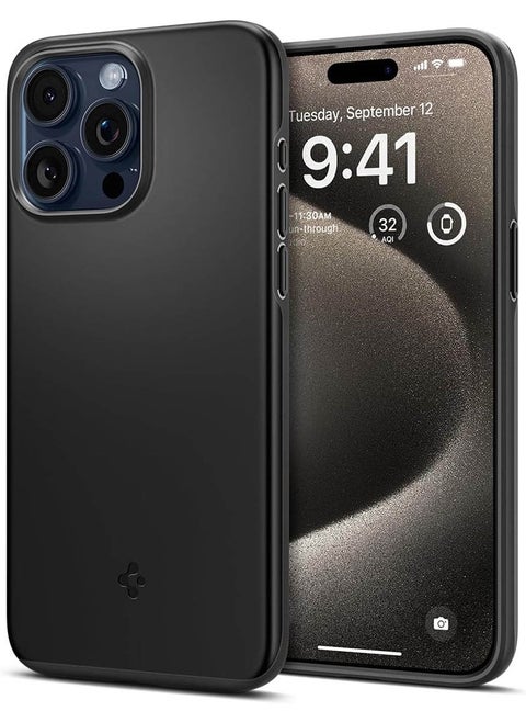 Thin Fit for iPhone 15 Pro Max Case Cover - Black