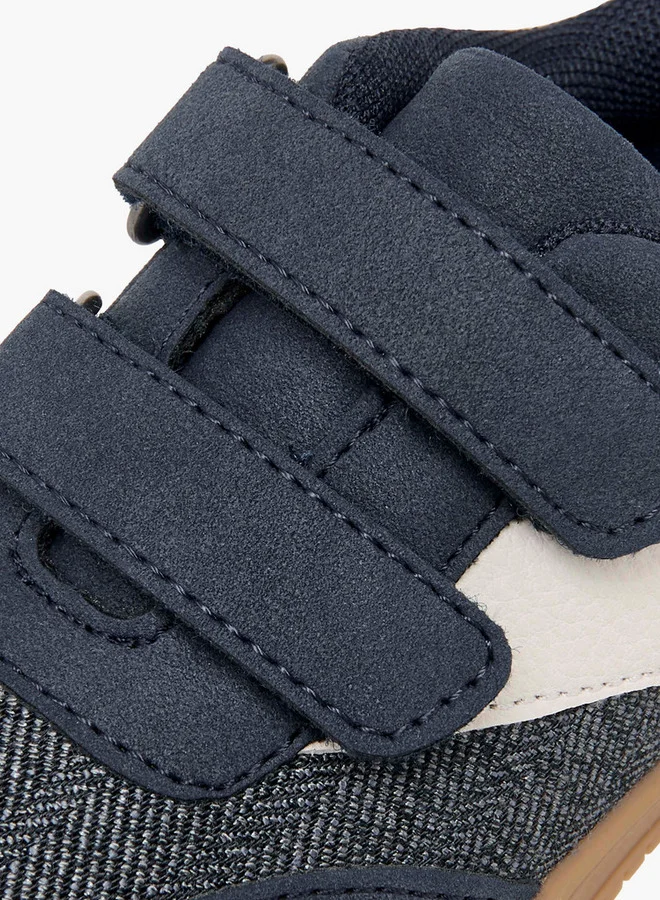 جونيورز Panelled Sneakers with Hook and Loop Closure