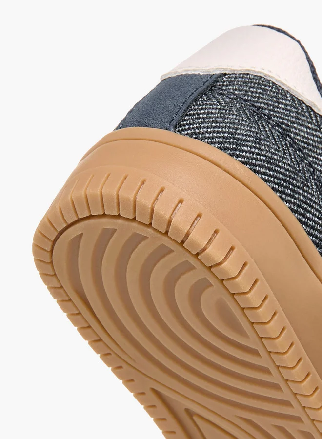 جونيورز Panelled Sneakers with Hook and Loop Closure