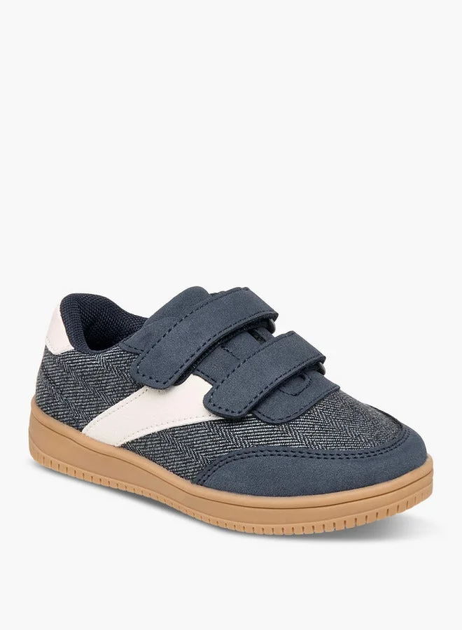 جونيورز Panelled Sneakers with Hook and Loop Closure