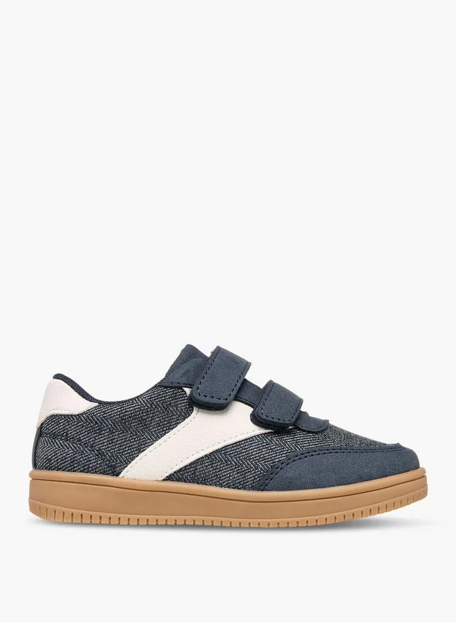 جونيورز Panelled Sneakers with Hook and Loop Closure