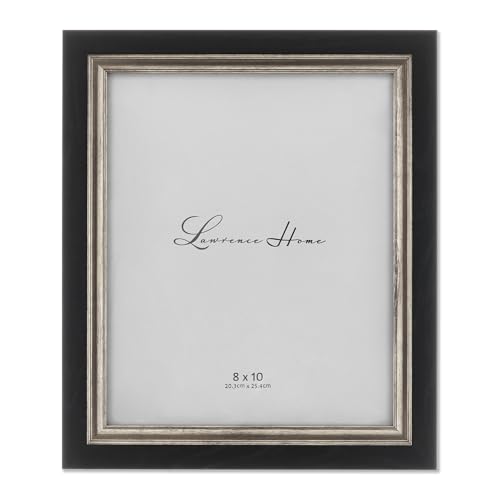 Lawrence Frames Black with Burnished Silver Composite Picture Frame, 8 by 10-Inch - Image 1
