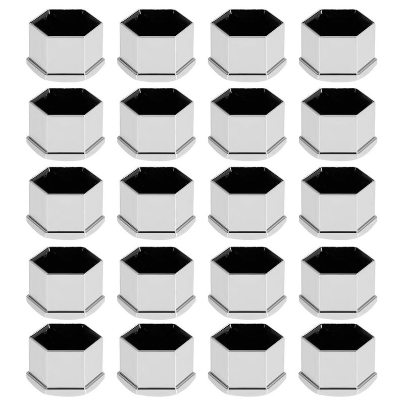 UOIENRT UOIENRT 20 Pcs 17mm Chrome Wheel Lug NUT Bolt Cover CAPS Replacement for VW Skoda Audi BMW Mercedes with Removal Tools(Silver) - Image 2