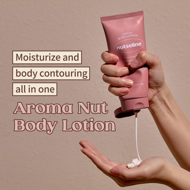 nutseline لوشن الجسم النحيف من أروما نوت مع 11 زيت عطري أساسي، لوشن مضاد للسيلوليت، رائحة طبيعية، خالي من الجلوتين (200 مل / 6.76 أونصة سائلة) - Image 2