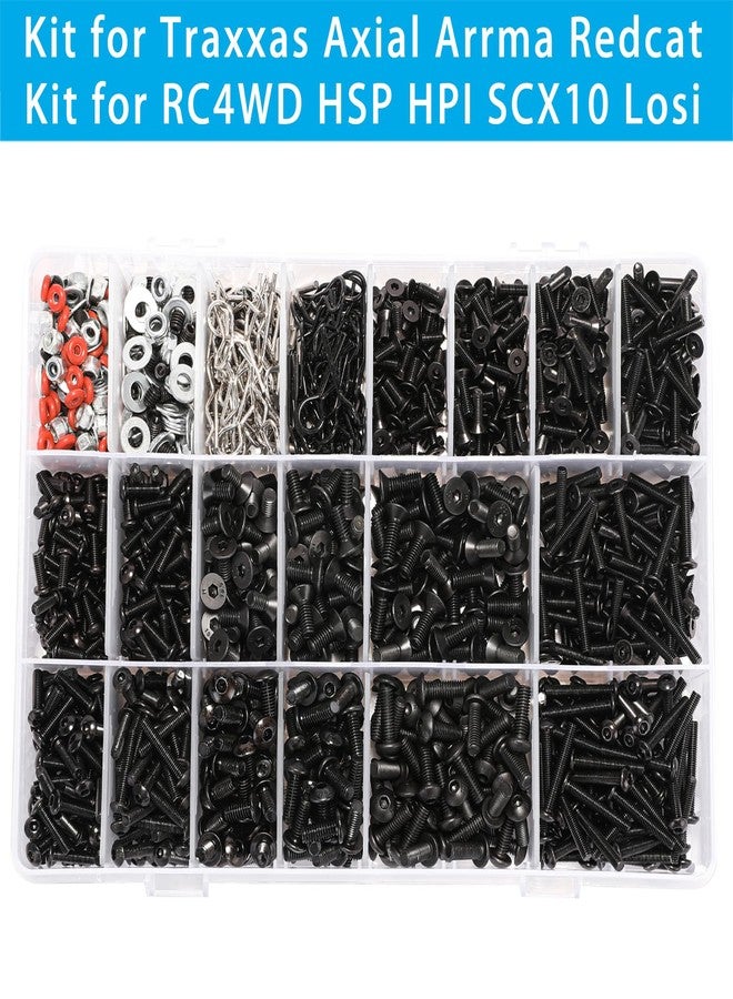 Kimapeso 1100 PCS RC Screw Kit RC Car Repair Tool Kit Universal Screws Assortment Set for Traxxas HPI HSP Axial Redcat Arrma Losi 1/8 1/10 1/12 1/16 Scale RC Cars Trucks Crawler - Image 5