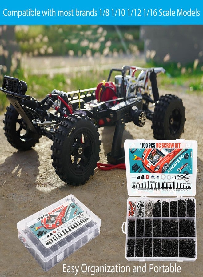 Kimapeso 1100 PCS RC Screw Kit RC Car Repair Tool Kit Universal Screws Assortment Set for Traxxas HPI HSP Axial Redcat Arrma Losi 1/8 1/10 1/12 1/16 Scale RC Cars Trucks Crawler - Image 4