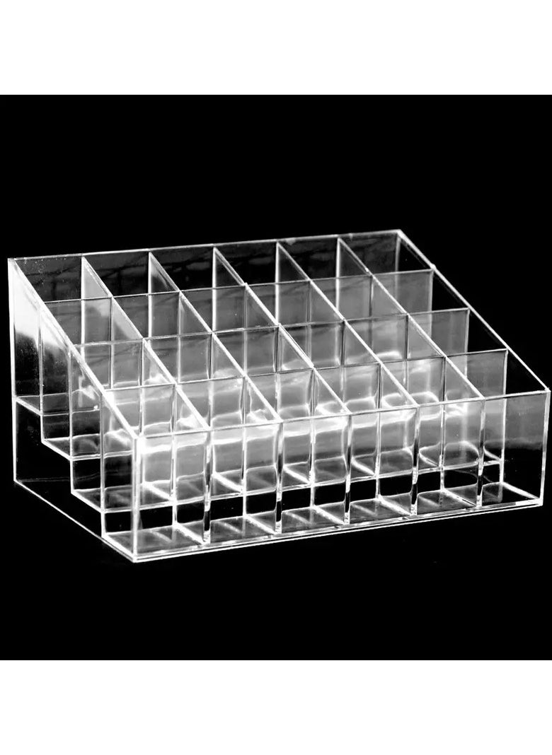 ORiTi Transparent Cosmetic Makeup Organizer Cleaar 24 Lattices Lipsticks Cosmetics Lotion Makeup Organizer Storage Display Holder Stand 1 pc  - Image 1