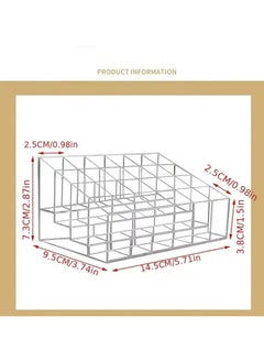ORiTi Transparent Cosmetic Makeup Organizer Cleaar 24 Lattices Lipsticks Cosmetics Lotion Makeup Organizer Storage Display Holder Stand 1 pc  - Image 3
