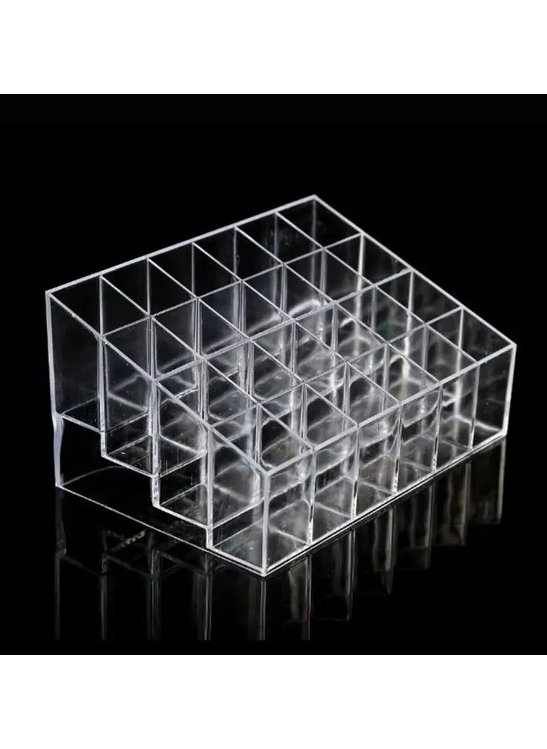 ORiTi Transparent Cosmetic Makeup Organizer Cleaar 24 Lattices Lipsticks Cosmetics Lotion Makeup Organizer Storage Display Holder Stand 1 pc  - Image 2