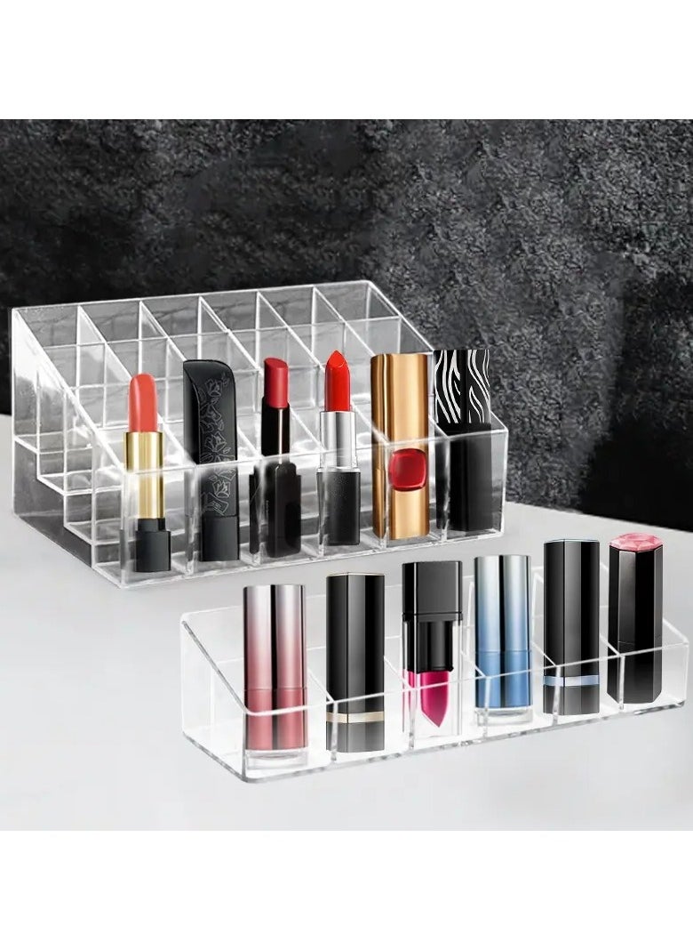 ORiTi Transparent Cosmetic Makeup Organizer Cleaar 24 Lattices Lipsticks Cosmetics Lotion Makeup Organizer Storage Display Holder Stand 1 pc  - Image 4