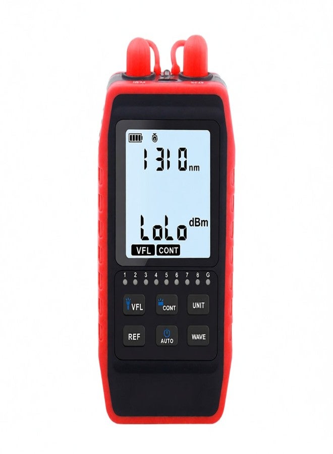 NOYAFA NF-908L Multifunction Optical Power Meter OPM Visual Fault Locator Network Cable Test Gauge Rechargeable LCD Digital Optical Fiber Tester with LED Lighting Wiremap & VFL & REF Function - Image 1