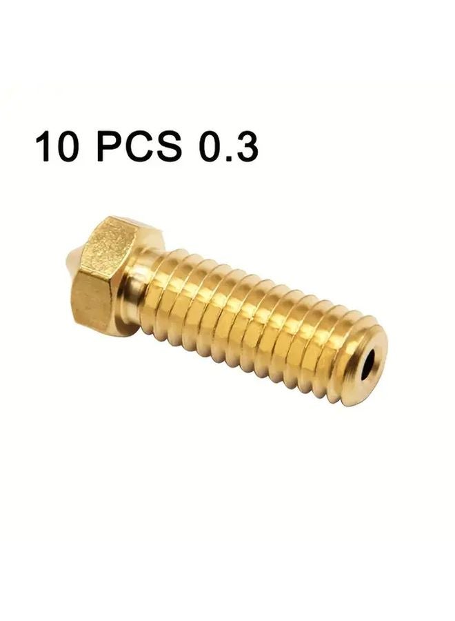 10 قطعة فوهة نحاسية M6 بخيط 0.3 ملم لطابعات Artillery Sidewinder X1 X2 Genius Pro Vyper Kobra Plus ثلاثية الأبعاد هوت إند - Image 1