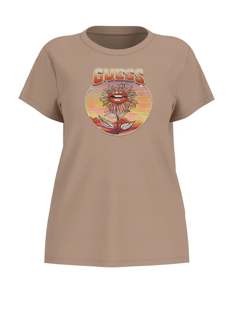 جس Short Sleeve  Logo Desert Flower Easy T-Shirt