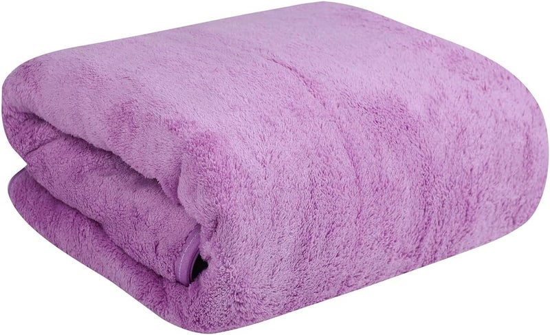 Fezora Microfiber Bath Towel for Men & Women – Large Size 70x140 cm, 400 GSM, Ultra Soft, Quick Dry, Lightweight & Super Absorbent Towel for Bathroom, Gym, Spa, Travel & Swimming (Purple) - Image 1