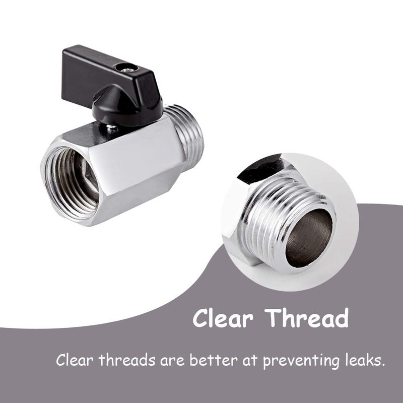 Generic CPWUFIYD 2 Pack Brass Mini Ball Valve 1/2" NPT Female x Male Thread Shut-Off Valve  - Image 2
