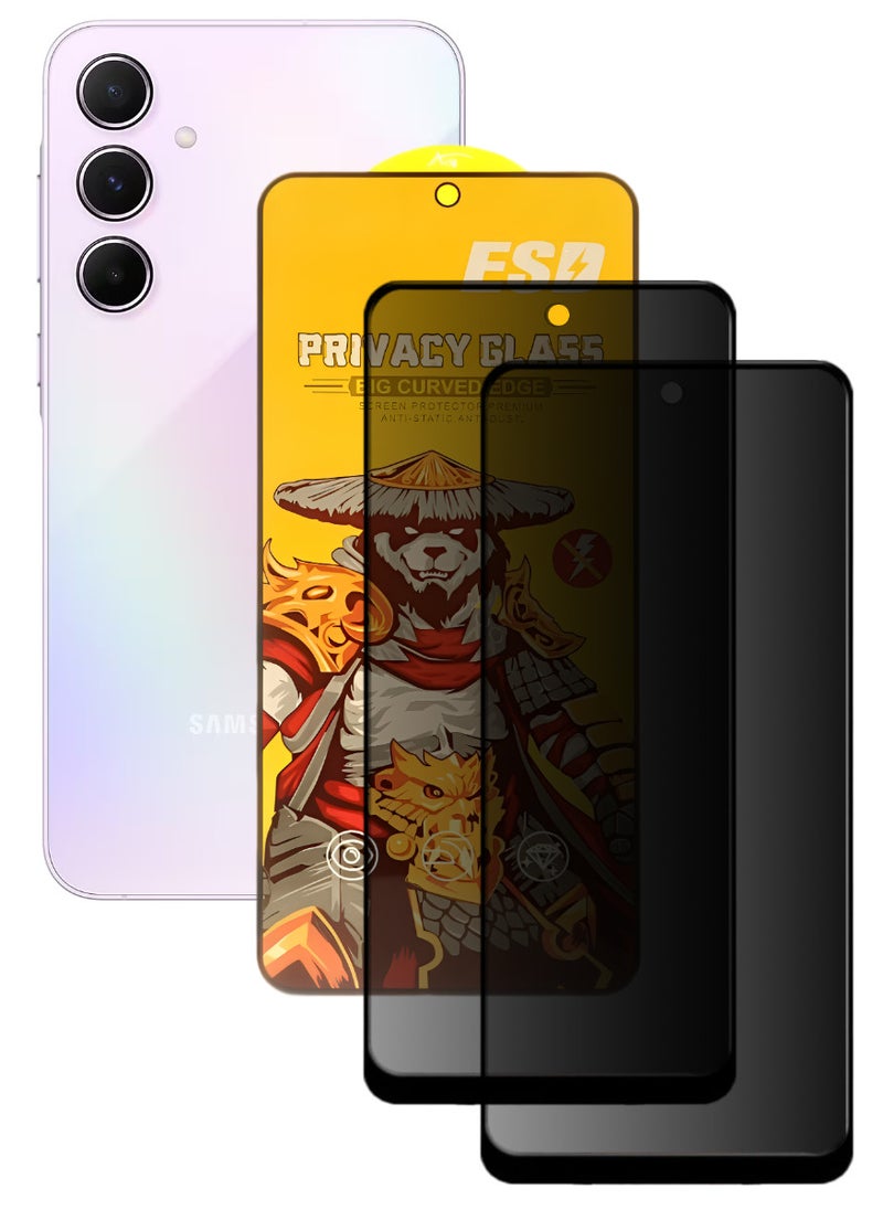 ESD 2 Pieces Tempered Dustproof Privacy Glass Screen Protector Compatible For Samsung Galaxy A55 5G - Image 1