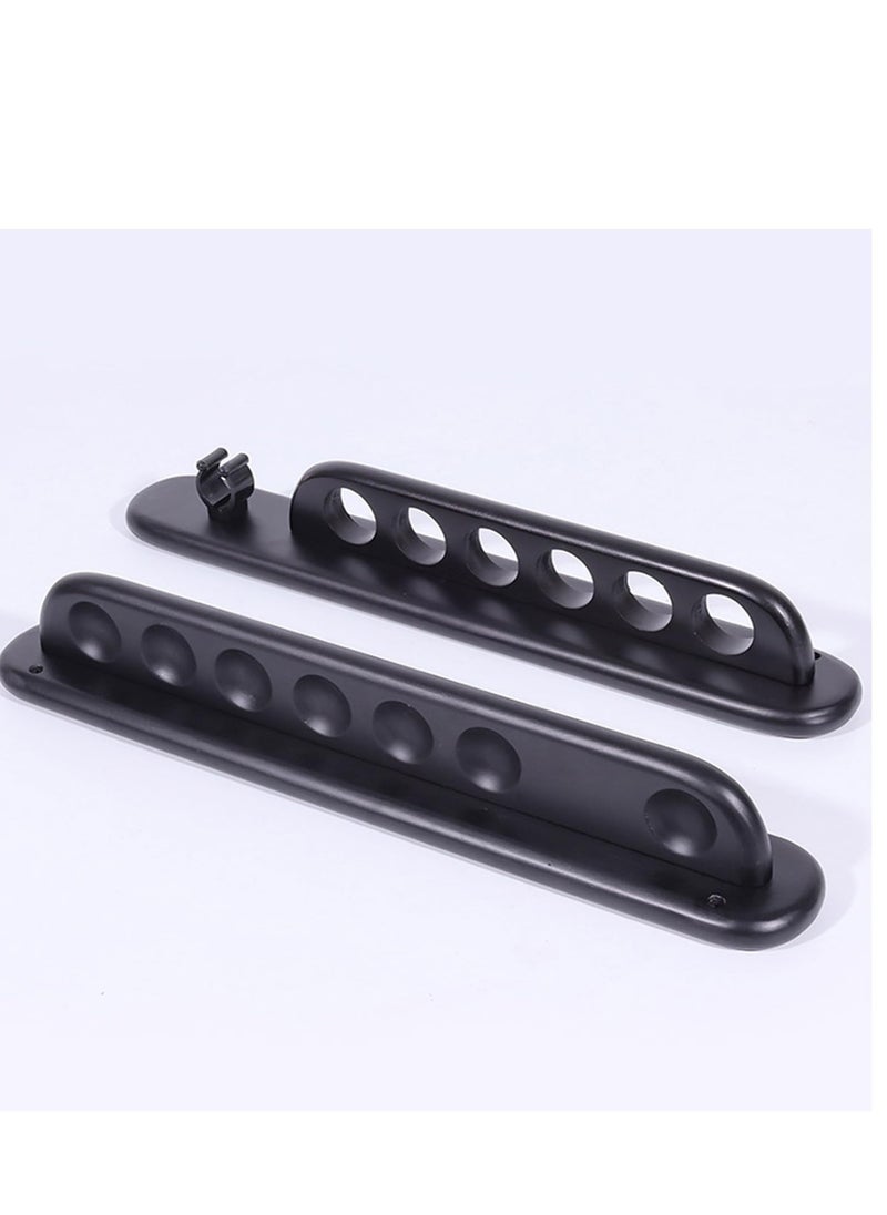 Excefore - 2 Piece Wall Mount Billiard Pool Cue Rack, Solid Wood Billiards Rack, Durable Billiard Cue Holder, Protect The Cues from Damage (Black) - Image 1