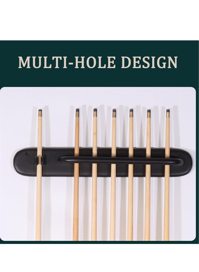 Excefore - 2 Piece Wall Mount Billiard Pool Cue Rack, Solid Wood Billiards Rack, Durable Billiard Cue Holder, Protect The Cues from Damage (Black) - Image 1