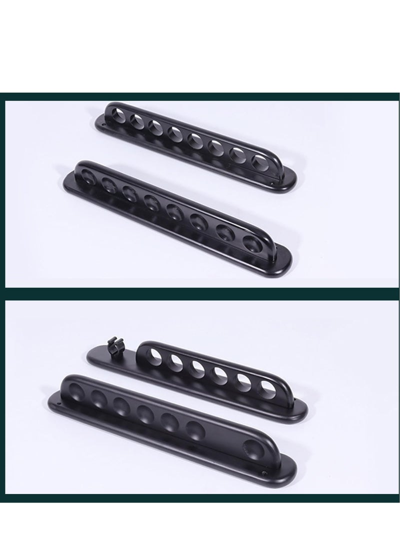 Excefore - 2 Piece Wall Mount Billiard Pool Cue Rack, Solid Wood Billiards Rack, Durable Billiard Cue Holder, Protect The Cues from Damage (Black) - Image 1