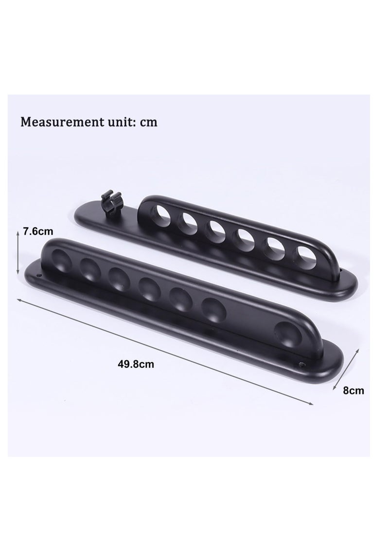Excefore - 2 Piece Wall Mount Billiard Pool Cue Rack, Solid Wood Billiards Rack, Durable Billiard Cue Holder, Protect The Cues from Damage (Black) - Image 1
