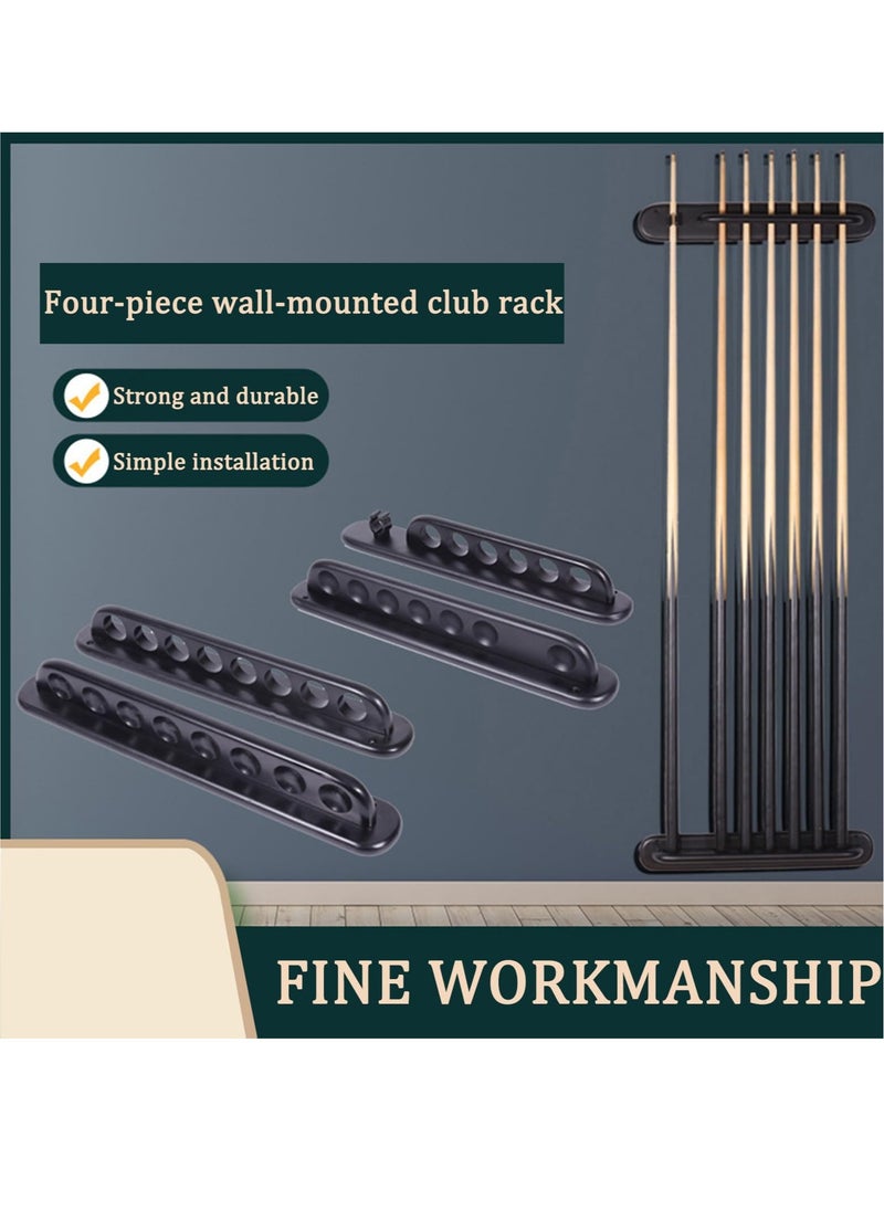 Excefore - 2 Piece Wall Mount Billiard Pool Cue Rack, Solid Wood Billiards Rack, Durable Billiard Cue Holder, Protect The Cues from Damage (Black) - Image 1