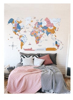 Enjoy The Wood Exquisite Wooden World Map - Festival Edition: Luxury Handcrafted Wall Art Map for Elegant Home Decor and Unique Festival Decoration  - Image 1