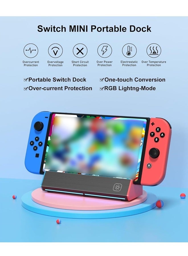 Excefore TV Dock Station for Switch, Portable Switch OLED Dock with 4K/1080P with HDMI USB 3.0 Port and USB C Charging, Replacement for Official Switch Dock - Image 2
