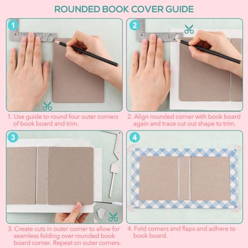 CYFUN DESIGN 5-in-1 Book Cover Maker - Sturdy Chipboard Covers, Bookbinding Ruler & Stainless Steel Tool - Image 2