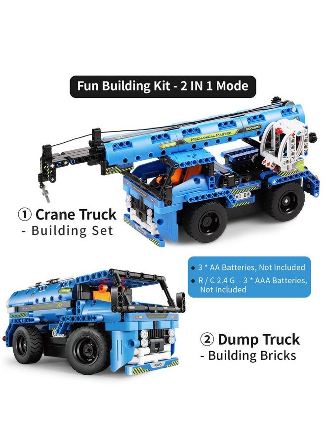 DOLIVE Remote Control Building Toys, 2-in-1 Technic Vehicle Building Kits for Boys Age 8-12, Construction Erector Set Crane Truck Build Model for Boys Girls - Image 2