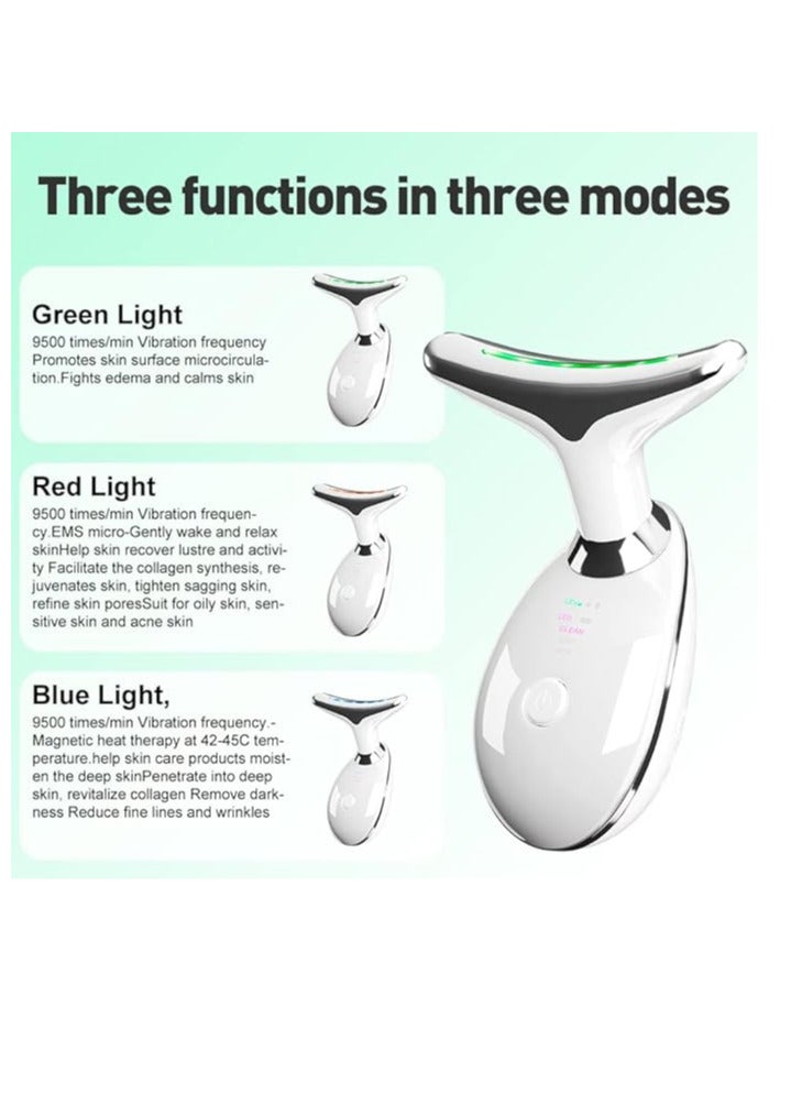 INTENSE Wrinkle Removal Face Massager, Double Chin Reducer Skin Care Devicer for Facial and Neck with 3 Color Modes for Lift, Relieve Fine Lines and Tightening Sagging Skin (White) - Image 4