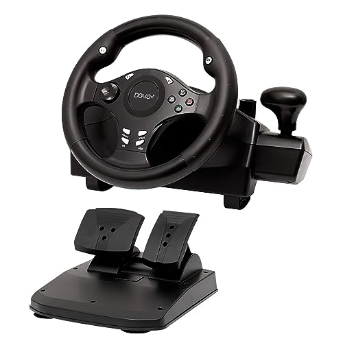 DOYO Steering Wheel with Pedals for PC/Xbox/PS4/Switch – 270° Racing Wheel, Gaming Steering Wheel with Gear Shifter, Dual Vibration, Clamp Mount, Driving Simulator for Sim Racing - Image 1