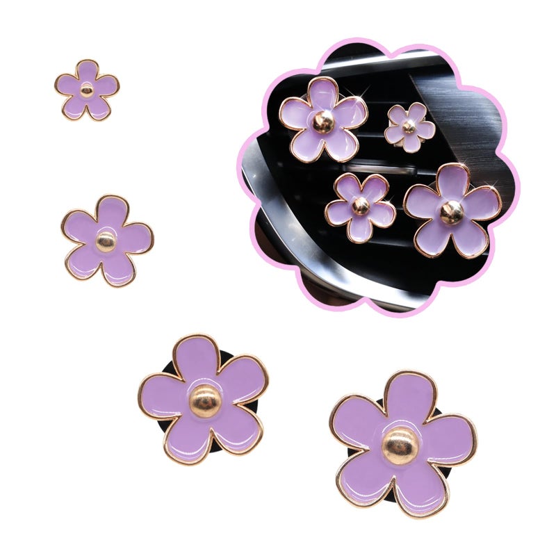 ORIESSE Cute Flowers Air Vent Clips Car Air Freshener4pcs Purple Girly Daisy Flower Car Accessories for WomenLavender Car Decorations Refillable Clips On Air Freshener - Image 2