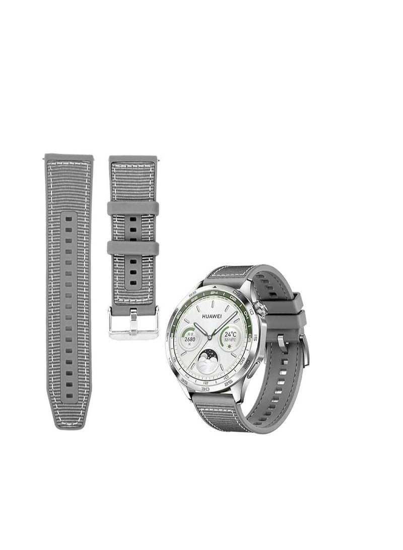 Watch Band Compatible with Huawei Watch GT3/GT3 Pro/GT2/GT 46mm/GT2e/GT Runner/Huawei Watch 3/3 Pro Stap, 22mm Nylon Silicone Composite Material Replacement Strap - Image 1