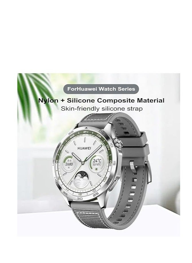 Watch Band Compatible with Huawei Watch GT3/GT3 Pro/GT2/GT 46mm/GT2e/GT Runner/Huawei Watch 3/3 Pro Stap, 22mm Nylon Silicone Composite Material Replacement Strap - Image 3
