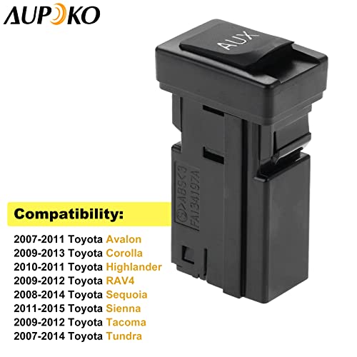 Aupoko 86190-02010 Aux Port, Auxiliary Stereo Adapter, Replacement for Toyota Avalon, Corolla, Highlander, RAV4, Sequoia, Sienna, Tacoma, Tundra - Image 3