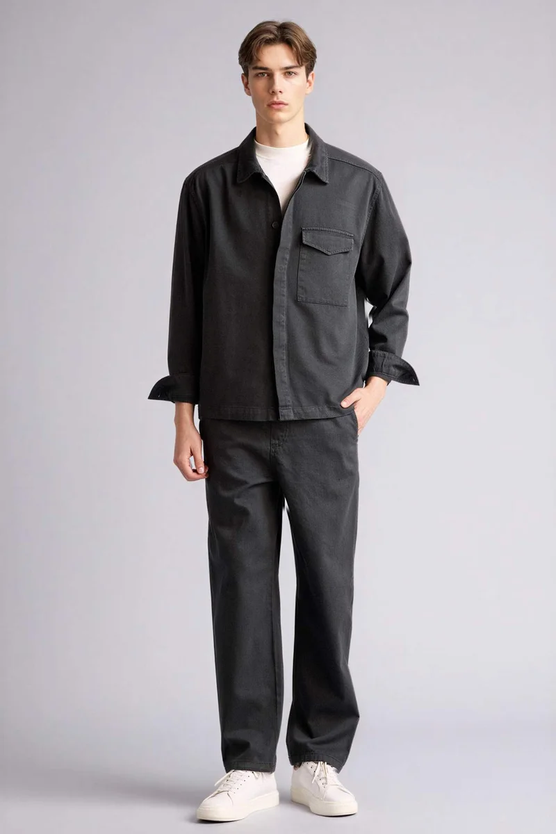 DeFacto Boxy Fit Long Sleeve Overshirt
