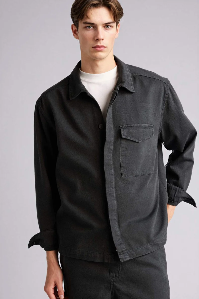 DeFacto Boxy Fit Long Sleeve Overshirt