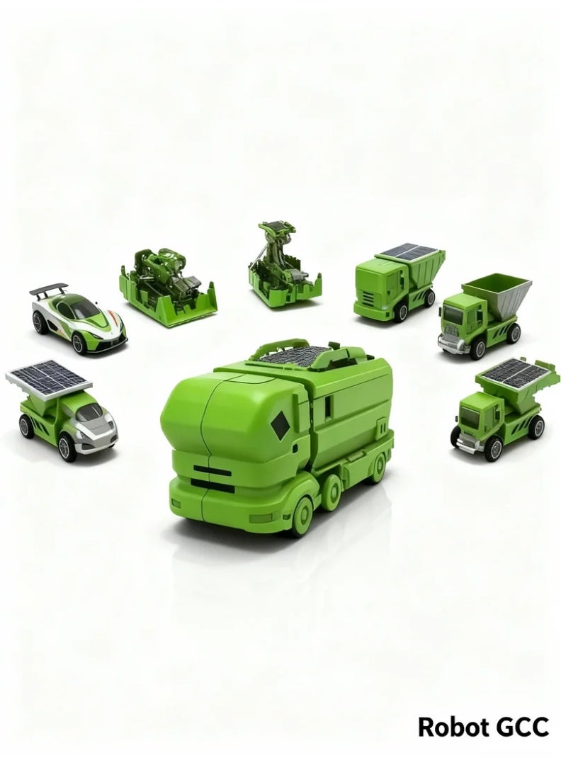 robotgcc 7-in-1 Transforming Solar Charging Station STEM Kit | DIY Solar-Powered Construction Vehicles & Robots for Kids | Buildable Models, Dual Power Modes, Creativity Learning, Eco Educational Toy - Image 3