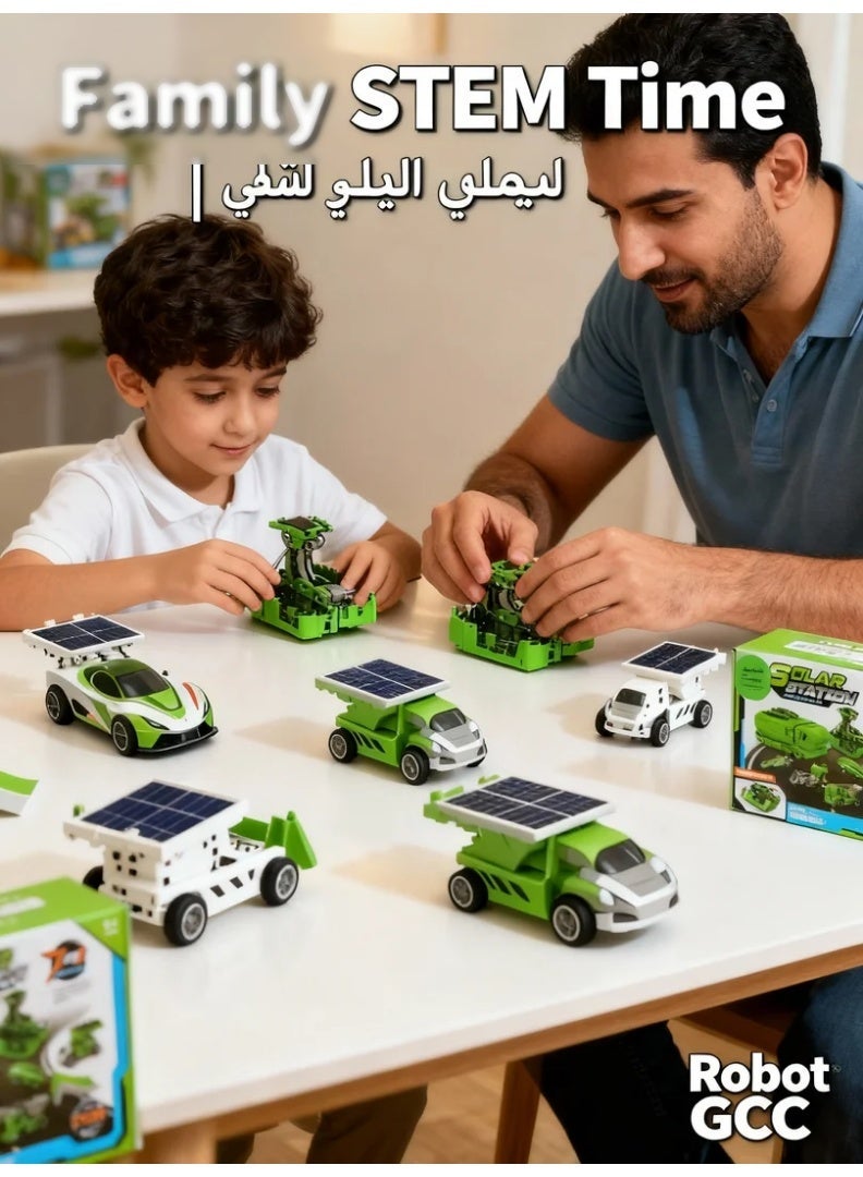 robotgcc 7-in-1 Transforming Solar Charging Station STEM Kit | DIY Solar-Powered Construction Vehicles & Robots for Kids | Buildable Models, Dual Power Modes, Creativity Learning, Eco Educational Toy - Image 2