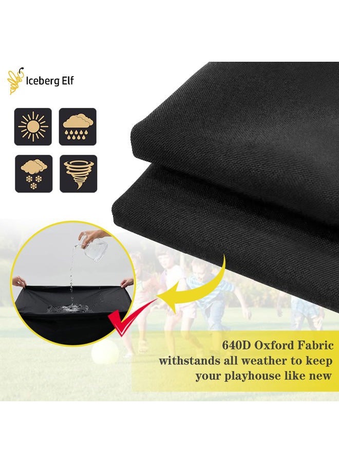 Iceberg Elf Outdoor Playhouse Cover, Plastic Playhouse Special Waterproof Covers 45" Lx 40" W x 50" H 640D ( Heavy Duty Oxford Fabric ) Double Stitched Seam, All-Weather Protector (Black) - Image 4
