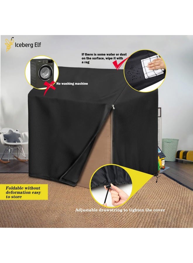Iceberg Elf Outdoor Playhouse Cover, Plastic Playhouse Special Waterproof Covers 45" Lx 40" W x 50" H 640D ( Heavy Duty Oxford Fabric ) Double Stitched Seam, All-Weather Protector (Black) - Image 5