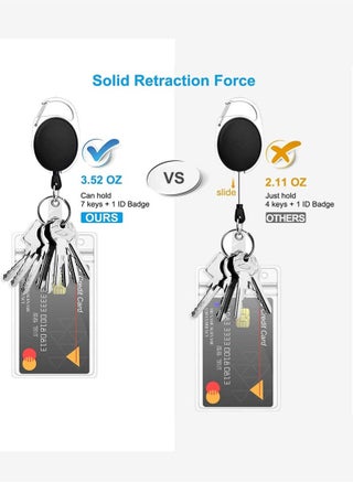 1/2/4 Pack ID Badge Holder with Clip Badge Reels Retractable Id Card Vertical Lanyard Holder - view 5
