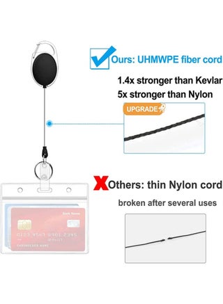 1/2/4 Pack ID Badge Holder with Clip Badge Reels Retractable Id Card Vertical Lanyard Holder - view 4