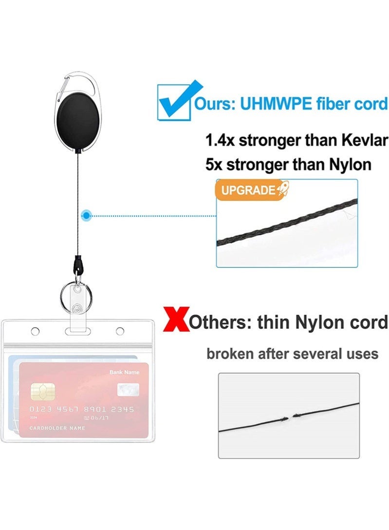 Haidue 1/2/4 Pack ID Badge Holder with Clip Badge Reels Retractable Id Card Vertical Lanyard Holder - Image 4