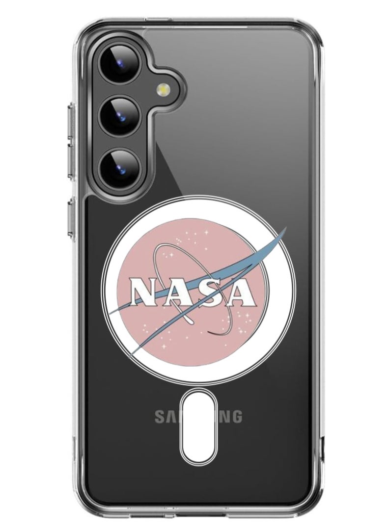 Theodor Magnetic Case for Samsung Galaxy S24 6.2-inch Compatible with MagSafe Wireless Charging, Shockproof Phone Bumper Cover Nasa Pink - Image 1