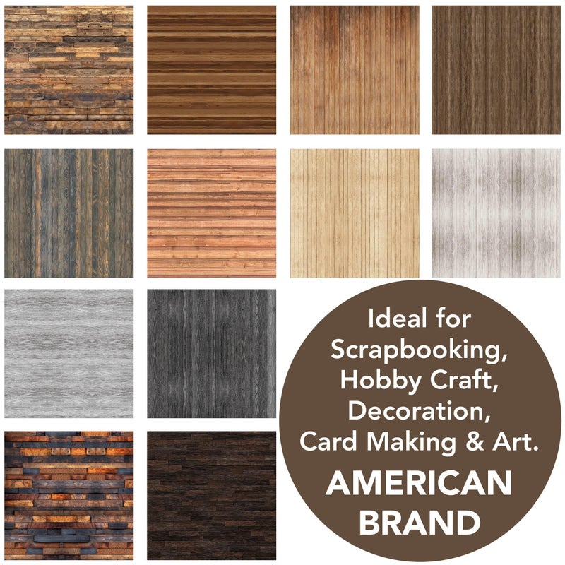 Desecraft Vintage Wood Texture 12x12 Scrapbooking Cardstock Decorative Paper for Card Making Background Origami Textured Decorative Scrapbook Paper Scrapbook Materials Supplies - Image 5