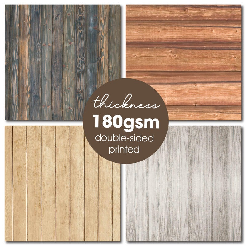 Desecraft Vintage Wood Texture 12x12 Scrapbooking Cardstock Decorative Paper for Card Making Background Origami Textured Decorative Scrapbook Paper Scrapbook Materials Supplies - Image 3