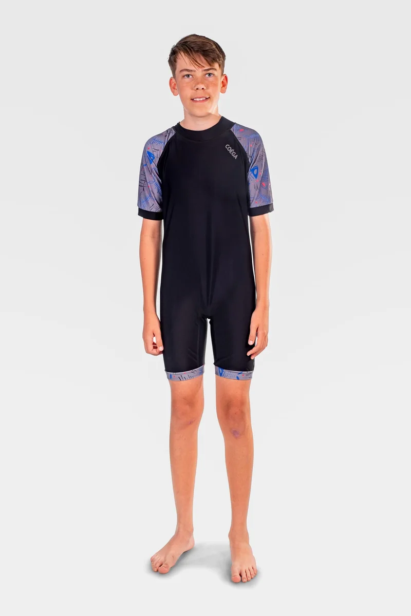 COEGA One Piece Suit Boys Sz10 - Blue Black Fish